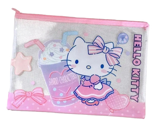 Hello Kitty Stationery A4 PVC Mesh Bag – Large Size Organizer