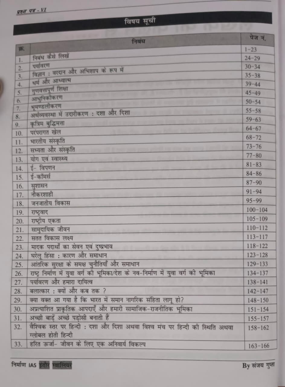 Nirman IAS Mukhya Pariksha Darpan Nibandh Evam Praroop Lekhan (Prashna Patra 6) By Sanjay Gupta (Hindi Medium)