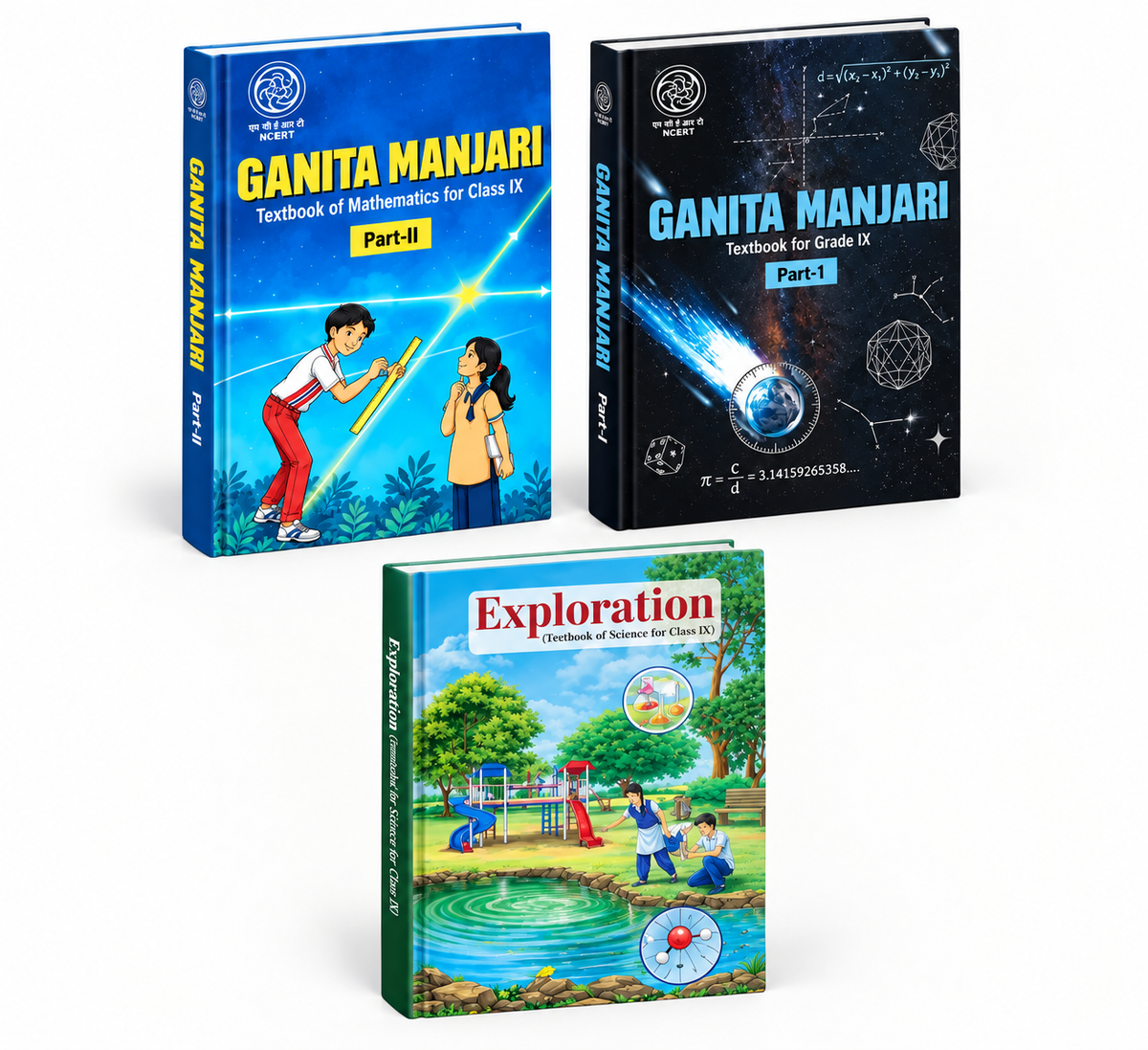 NCERT Class 9th Maths + Science(GANITA MANJARI Part 1,2 & EXPLORATION ) Combo | Complete Study Set New Edition (2026-2027)