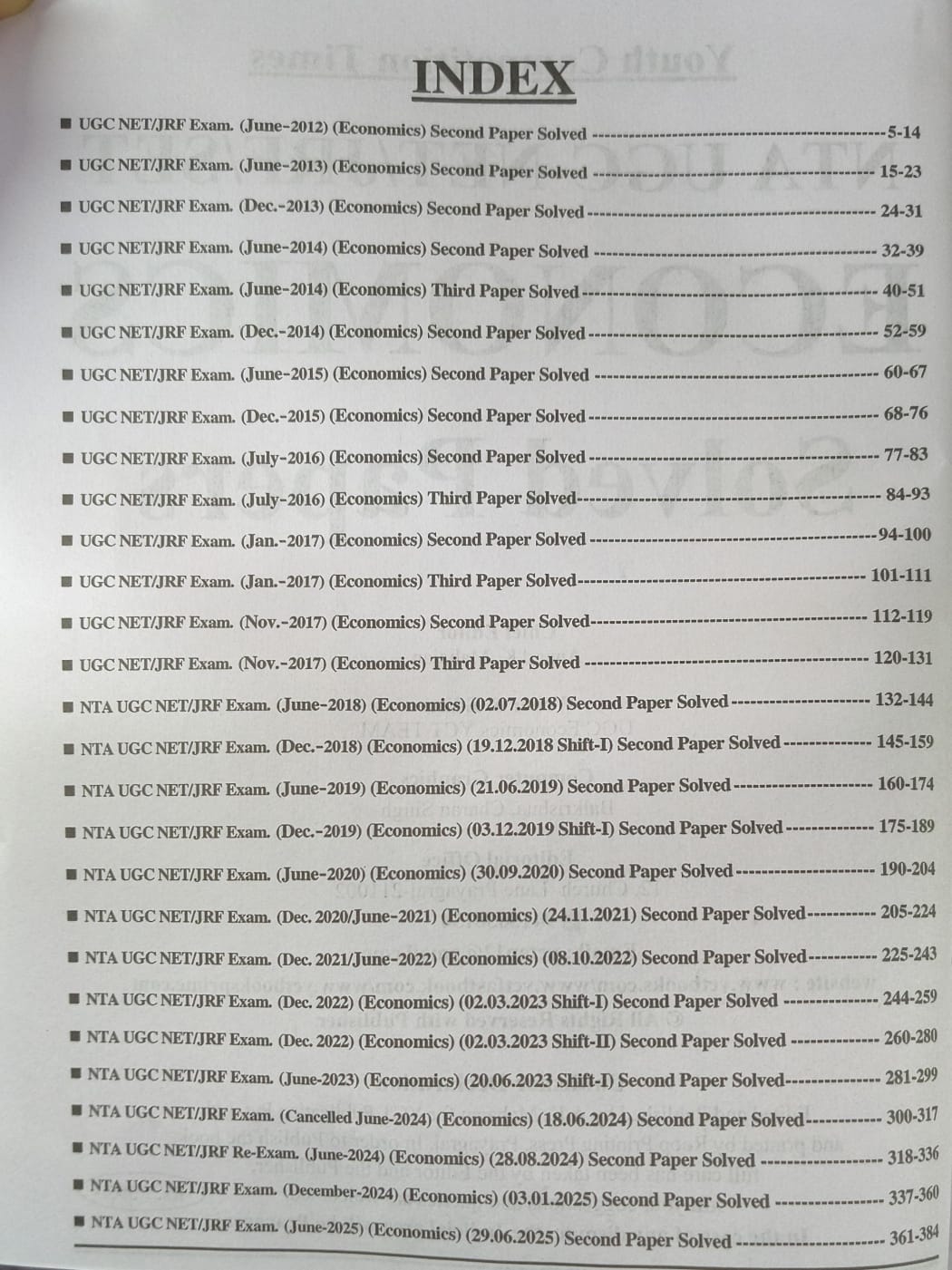 Youth Competition NTA/UGC-NET/JRF Economics Solved Papers Edition 2026 (English Medium)
