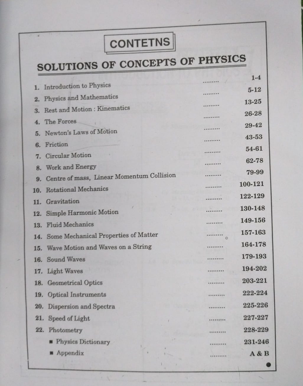 Raj Publication – Solutions of Concepts of Physics by H.C. Verma (Vol. 1) [English]