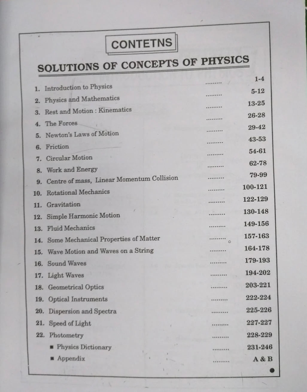 Raj Publication Solutions Combo for Concepts of Physics (Vol. 1 & 2) By H.C. Verma – (English Medium)