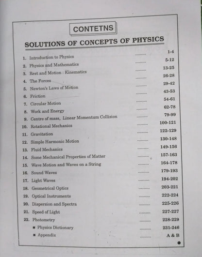 Raj Publication Solutions Combo for Concepts of Physics (Vol. 1 & 2) By H.C. Verma – (English Medium)