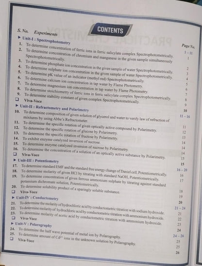Shivalal Practical Chemistry B.Sc. 3rd Year Paper-1 Group B [English]