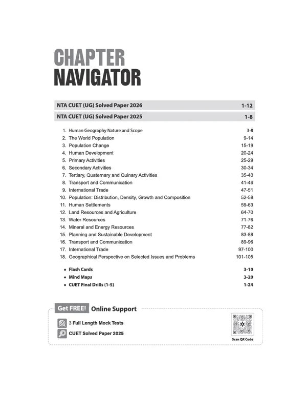Arihant CUET UG Geography Chapterwise Notes & Question Bank For 2027 Exam (English Medium)
