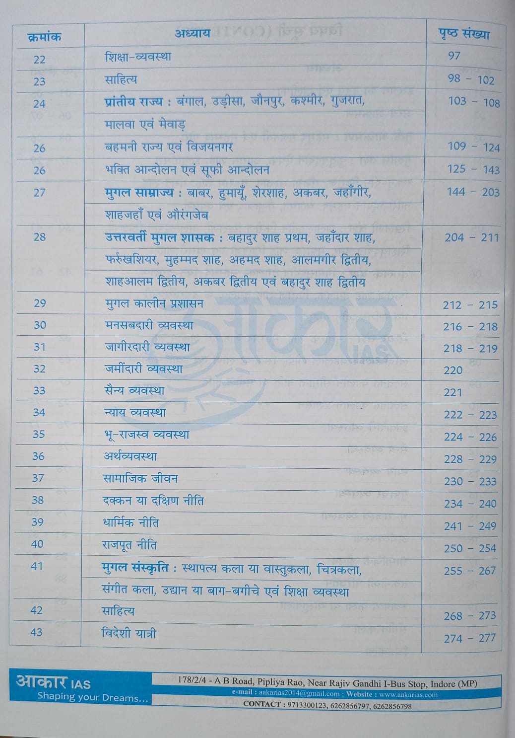 Aakar IAS MPPSC Mains Paper-1, Part-1, Unit-1 Itihas Evam Sanskriti: Madhyakalin Bharat ka Itihas (Hindi Medium)