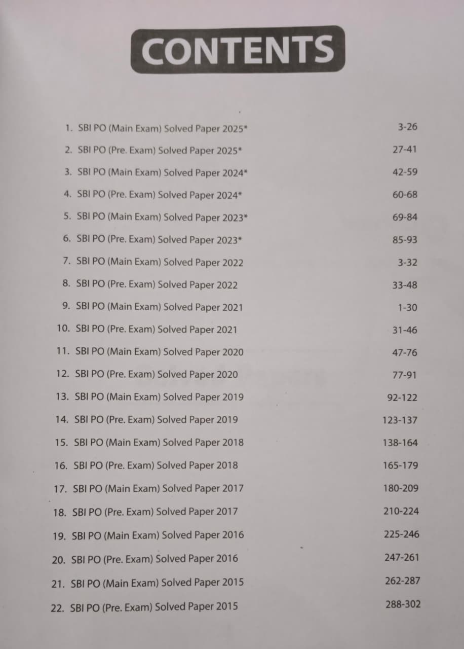 Arihant SBI PO Pre & Main Solved Papers (2015–2025) 20+ Previous Year Solved Papers 3000+ Practice Questions (English Medium)
