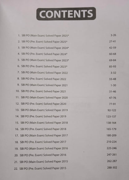 Arihant SBI PO Pre & Main Solved Papers (2015–2025) 20+ Previous Year Solved Papers 3000+ Practice Questions (English Medium)