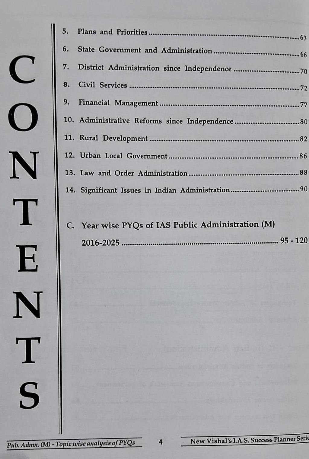 New Vishal - IAS Mains Public Administration – Topic‑wise Unsolved Previous Years | English Medium