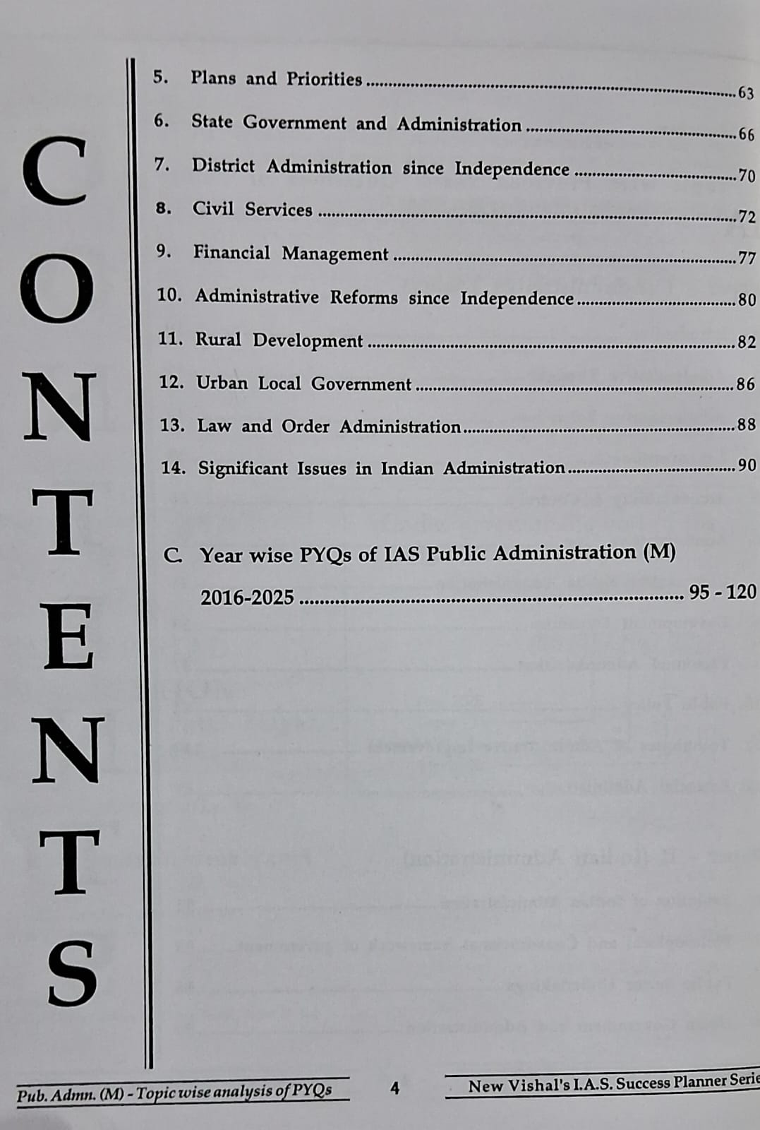 New Vishal - IAS Mains Public Administration – Topic‑wise Unsolved Previous Years | English Medium