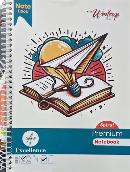 Writeup Spiral Premium Notebook (A4 Size, 200 Pages) Ruled Notebook