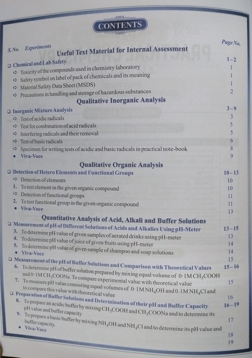 Shivalal Practical Chemistry B.Sc 1st Year Paper-1 [English]