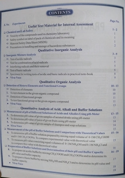 Shivalal Practical Chemistry B.Sc 1st Year Paper-1 [English]