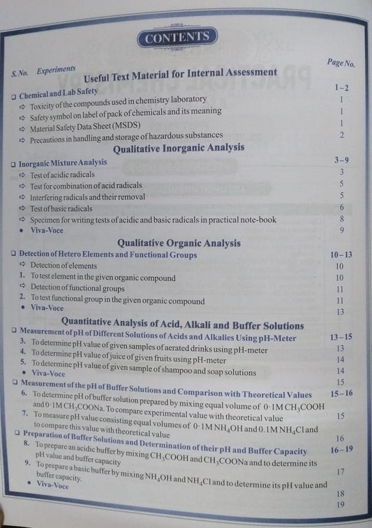Shivalal Practical Chemistry B.Sc 1st Year Paper-1 [English]