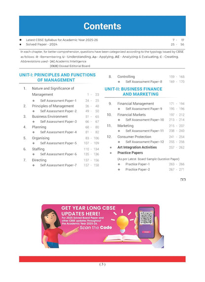 Oswaal CBSE Question Bank Class 12 Business Studies Solved Papers 2026