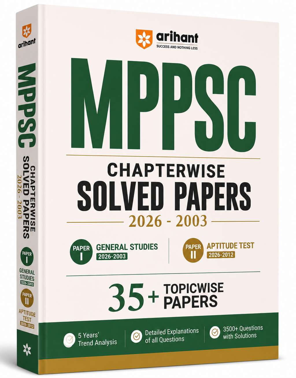 Arihant MPPSC Pre Exam General Studies & Aptitude Test (Paper I & II) | Solved Papers 2003–2026 | (English Medium)