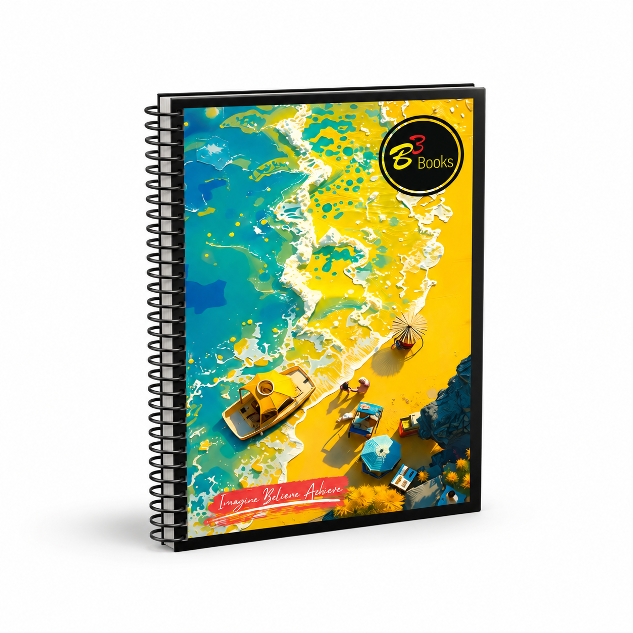B3 Books Designer Spiral Notebook | White Ruled Pages | 500 Pages