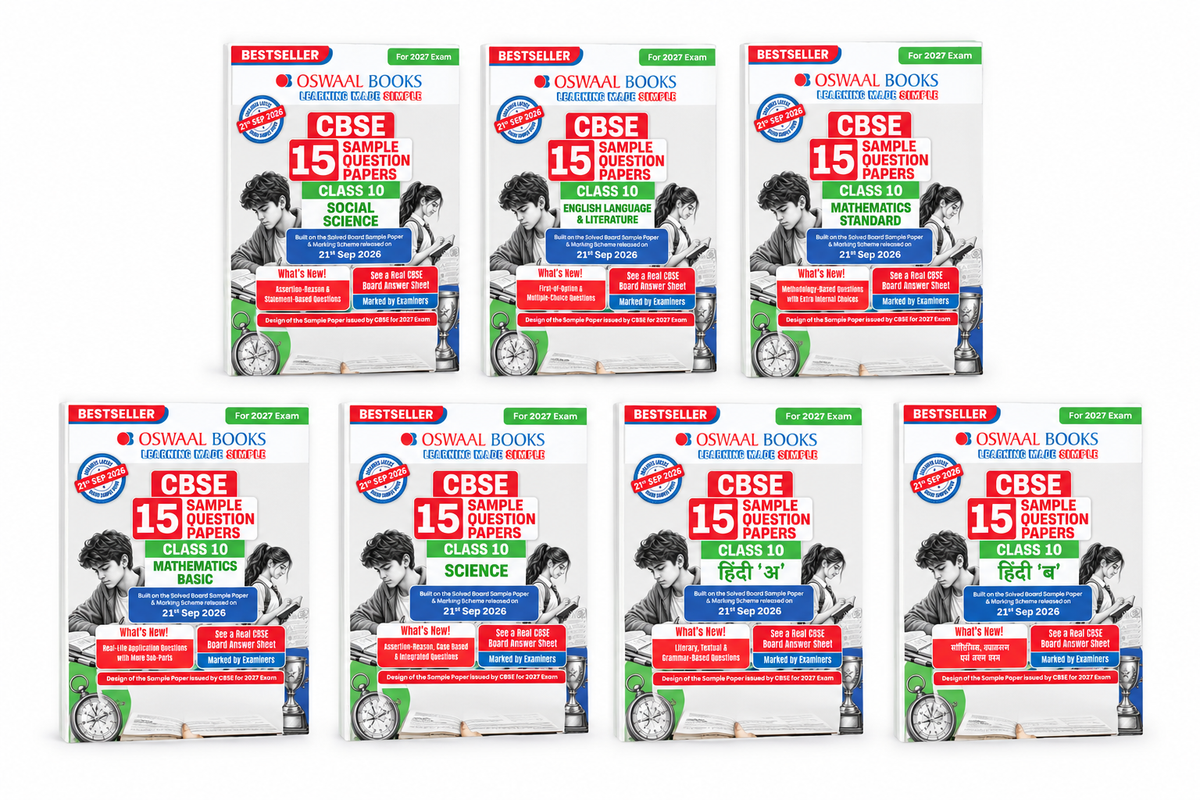 Oswaal Books CBSE Class 10 15 Sample Question Papers Combo English, Social Science, Science, Mathematics Standard&Basic & Hindi A & B (English Medium)