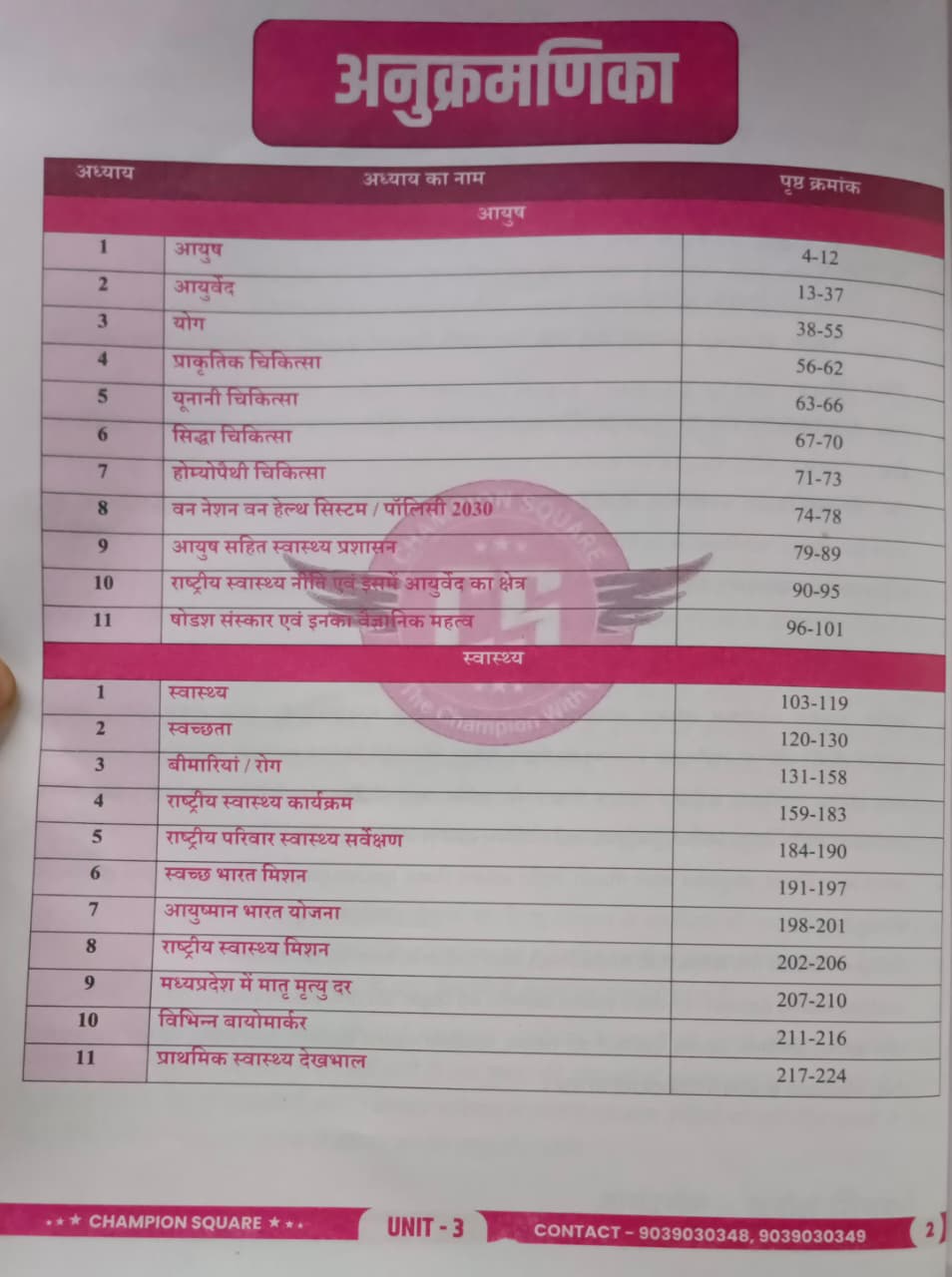 Champion Square – MPPSC Mains Paper-3, Part-B, Unit-3&4 AYUSH evam Rashtriya Swasthya Karyakram by Kajal Nema, Shiv Patidar & Sourabh Patel | (Hindi Medium)