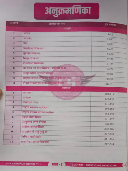 Champion Square – MPPSC Mains Paper-3, Part-B, Unit-3&4 AYUSH evam Rashtriya Swasthya Karyakram by Kajal Nema, Shiv Patidar & Sourabh Patel | (Hindi Medium)