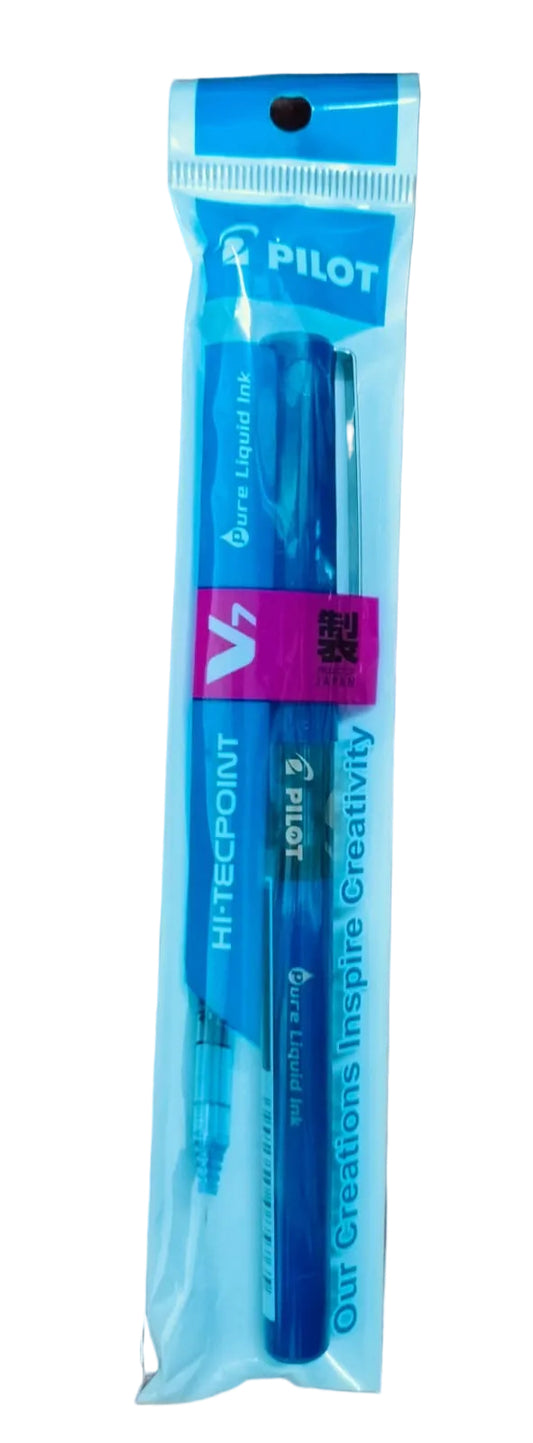 Pilot Hi-Tecpoint V7 Pen Blue – Medium Tip Liquid Ink Roller Pen