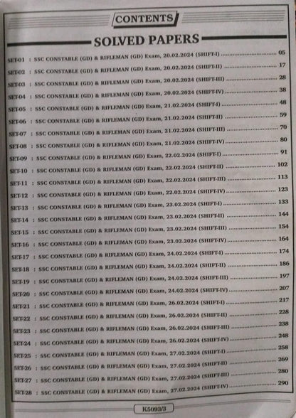 Kiran SSC Constable GD TCS PYQs Solved Papers – 60 Sets (English)