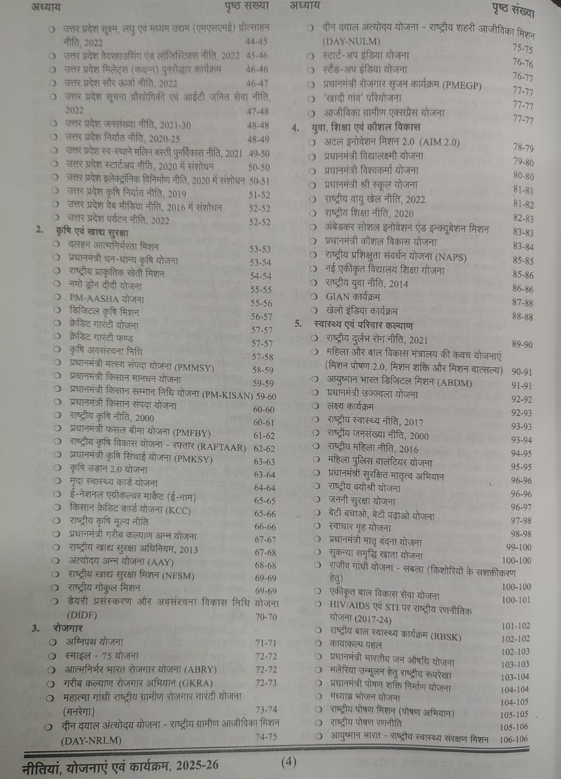 Ghatna Chakra Nitiya Yojnaye Evam Karyakram 2025-26 (Hindi Medium)