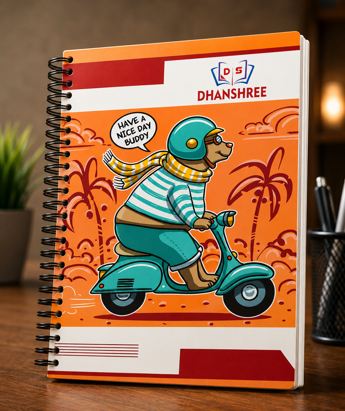 Dhanshree Rough Spiral Yellow Pages Notebook – 300 Pages