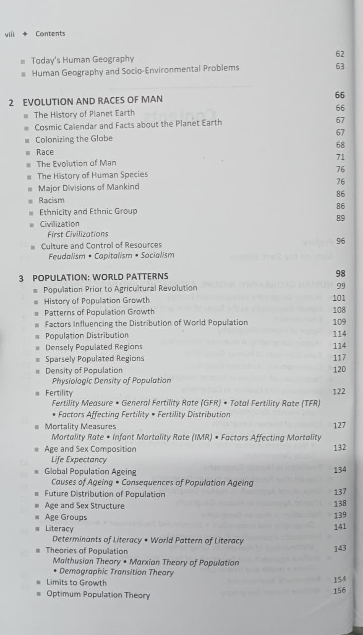 Rawat publication Human Geography 6th Edition By Majid Husain (English Medium)