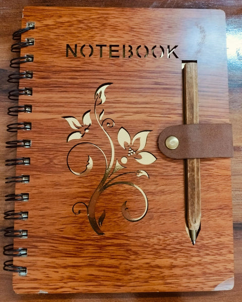 Wooden Diary and Pen Gift Set