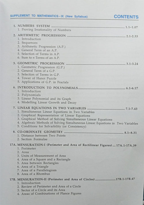 Dhanpat Rai Mathematics Supplement Class 9 Additional Topics R.D. Sharma 2026-27 Letest Edition (English Medium)