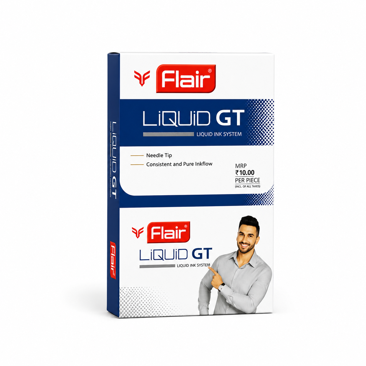 Flair Liquid GT Pen – Pack of 10 (Blue) | Smooth Liquid Ink Writing