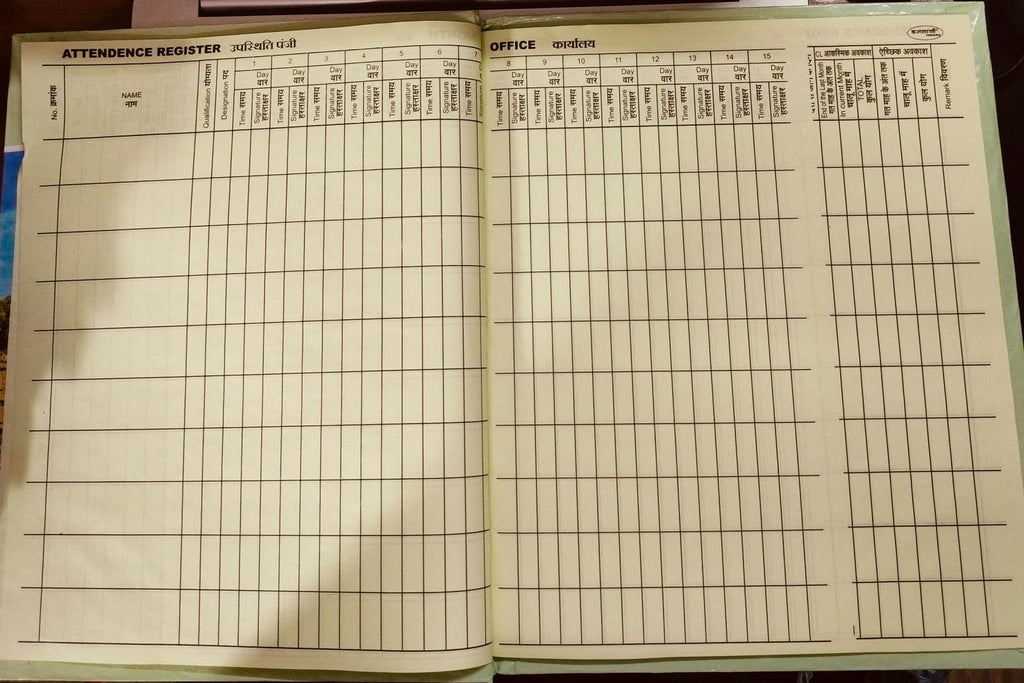 Chhajlani Attendance Register – Daily Attendance Record Book