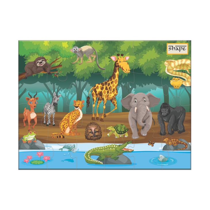 Shape Little Explorer 4-in-1 Puzzle Set Animal & Nature Jigsaw Puzzle for Kids 4 Puzzle Set