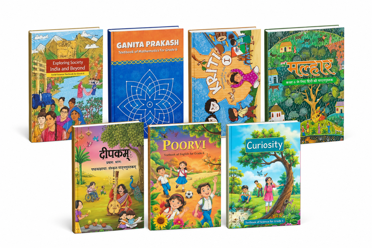 NCERT Class 6 Textbook Combo Set – English, Hindi, Sanskrit, Mathematics, Science & Social Science (English Medium)