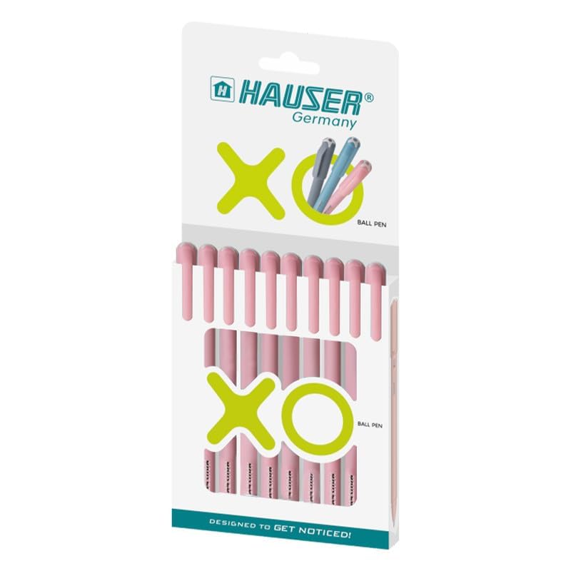 Hauser Germany Red Ball Pen – Pack of 10 Pieces, Smooth Writing Pens