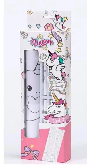 Kids Unicorn Coloring Roll with 6 Acrylic Sketch Pens, Drawing Paper Roll & Measuring Tape