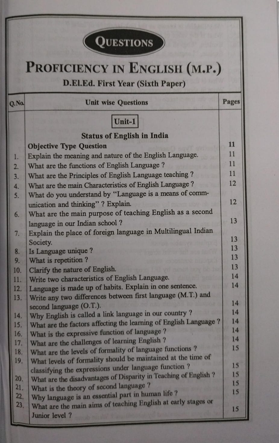 Navbodh DLED 1st Year – Proficiency in English (Paper 6) [English]
