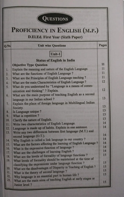 Navbodh DLED 1st Year – Proficiency in English (Paper 6) [English]