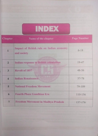 Champion MPPSC Mains Exam Paper-1 Part-A Unit-3 Indian History (Modern India) By Sunil Singhai Sir (English Medium)