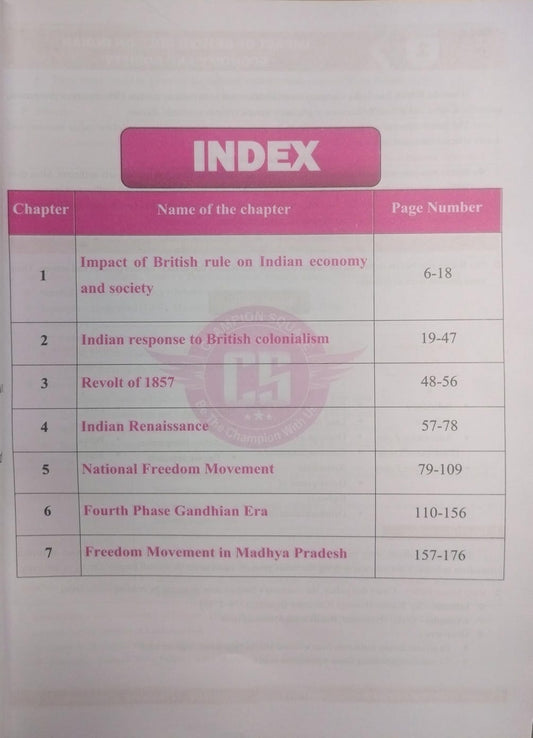 Champion MPPSC Mains Exam Paper-1 Part-A Unit-3 Indian History (Modern India) By Sunil Singhai Sir (English Medium)
