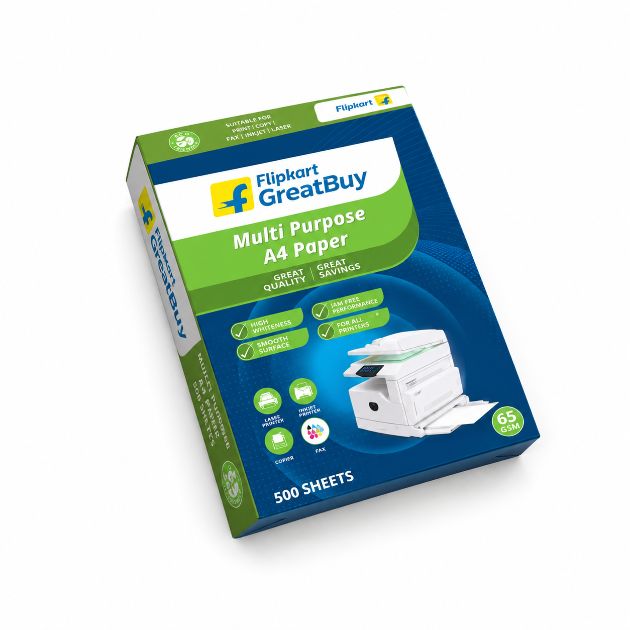 Flipkart GreatBuy Plain Copier Paper – A4 Size | 70 GSM | 500 Sheets |