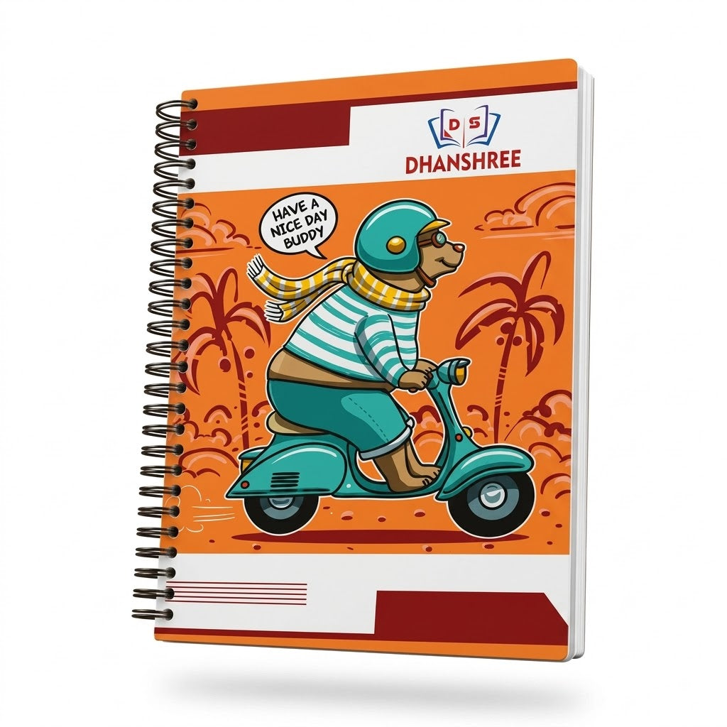 Dhanshree Rough Spiral Yellow Pages Notebook – 300 Pages