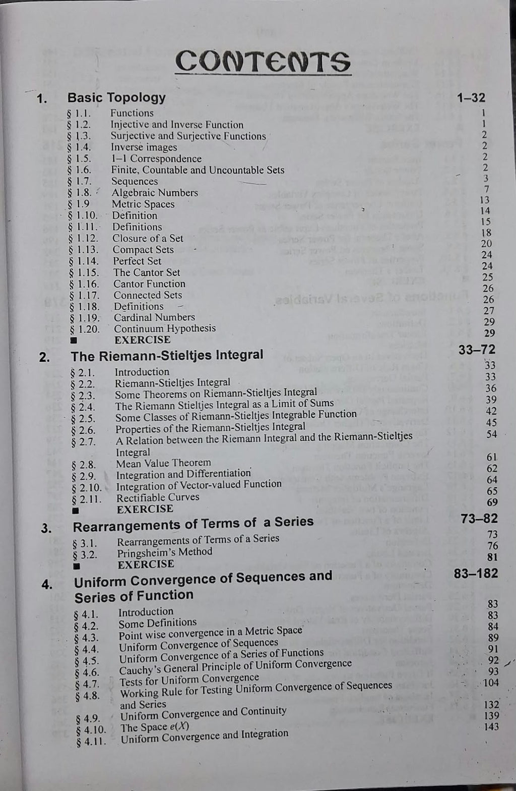 Shree Shiksha Sahitya Prakashan Real Analysis Dr. H.K. Pathak (English Medium)