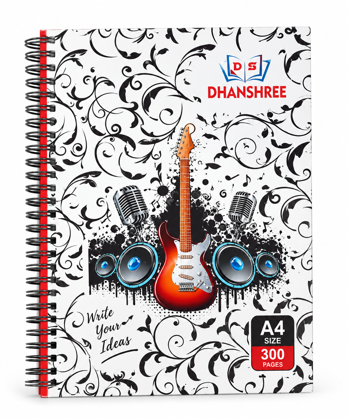 Dhanshree A4 Spiral Notebook 300 Yellow Pages (Ruled)