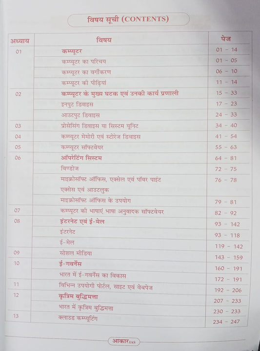 Aakar IAS MPPSC Mains Paper-3 Part-2 Unit-2 Computer Science (Hindi Medium)