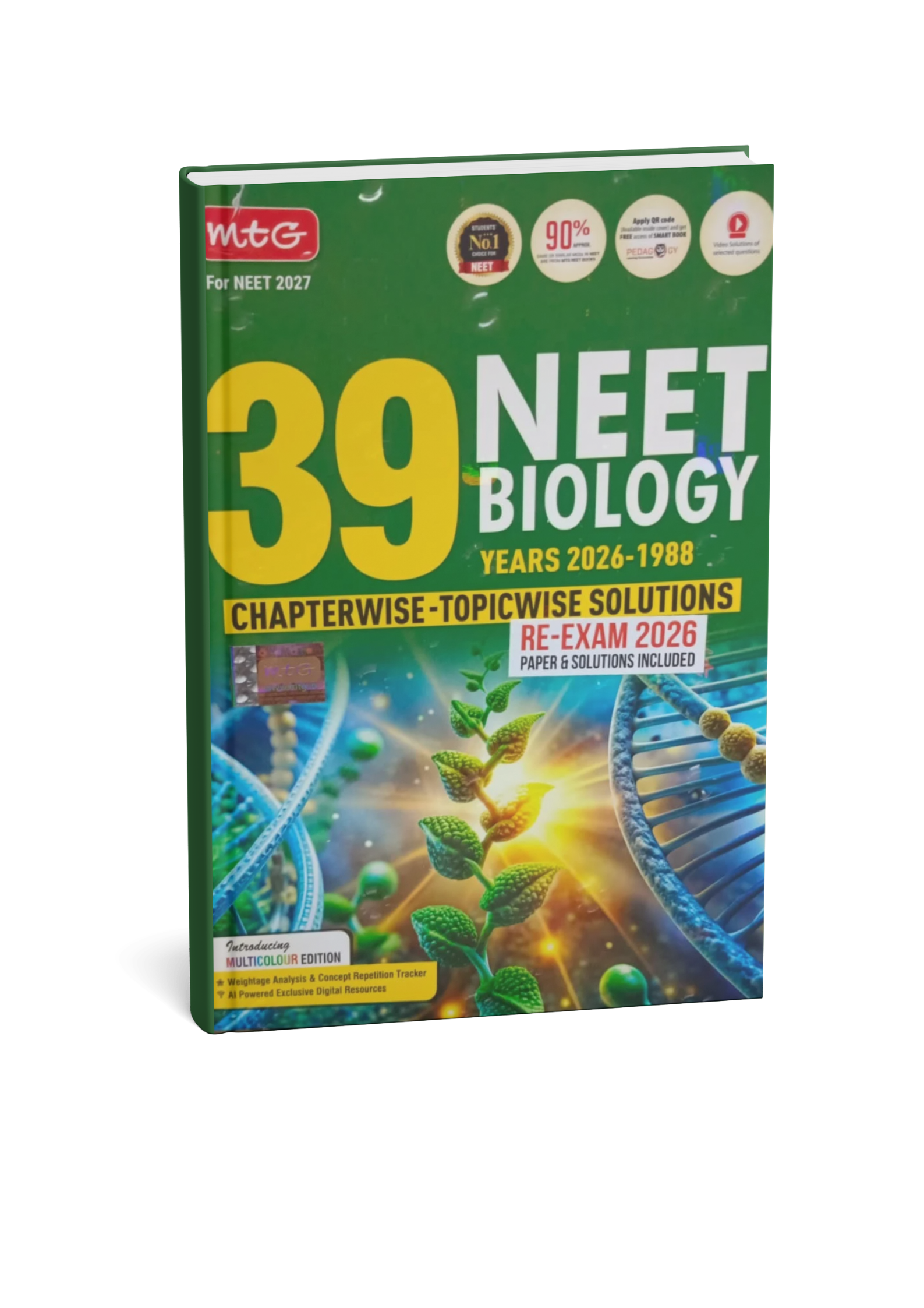 MTG 39 Years NEET Biology Chapterwise & Topicwise Solutions (1988–2026) Includes Re-Exam 2026 (English Mediyum)