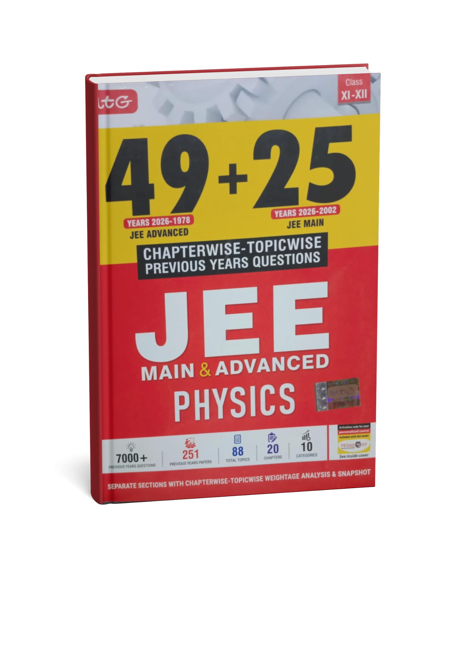 MTG 49+25 Years Physics JEE Main & JEE Advanced (Class 11-12) Chapterwise-Topicwise Previous Years (English Medium)