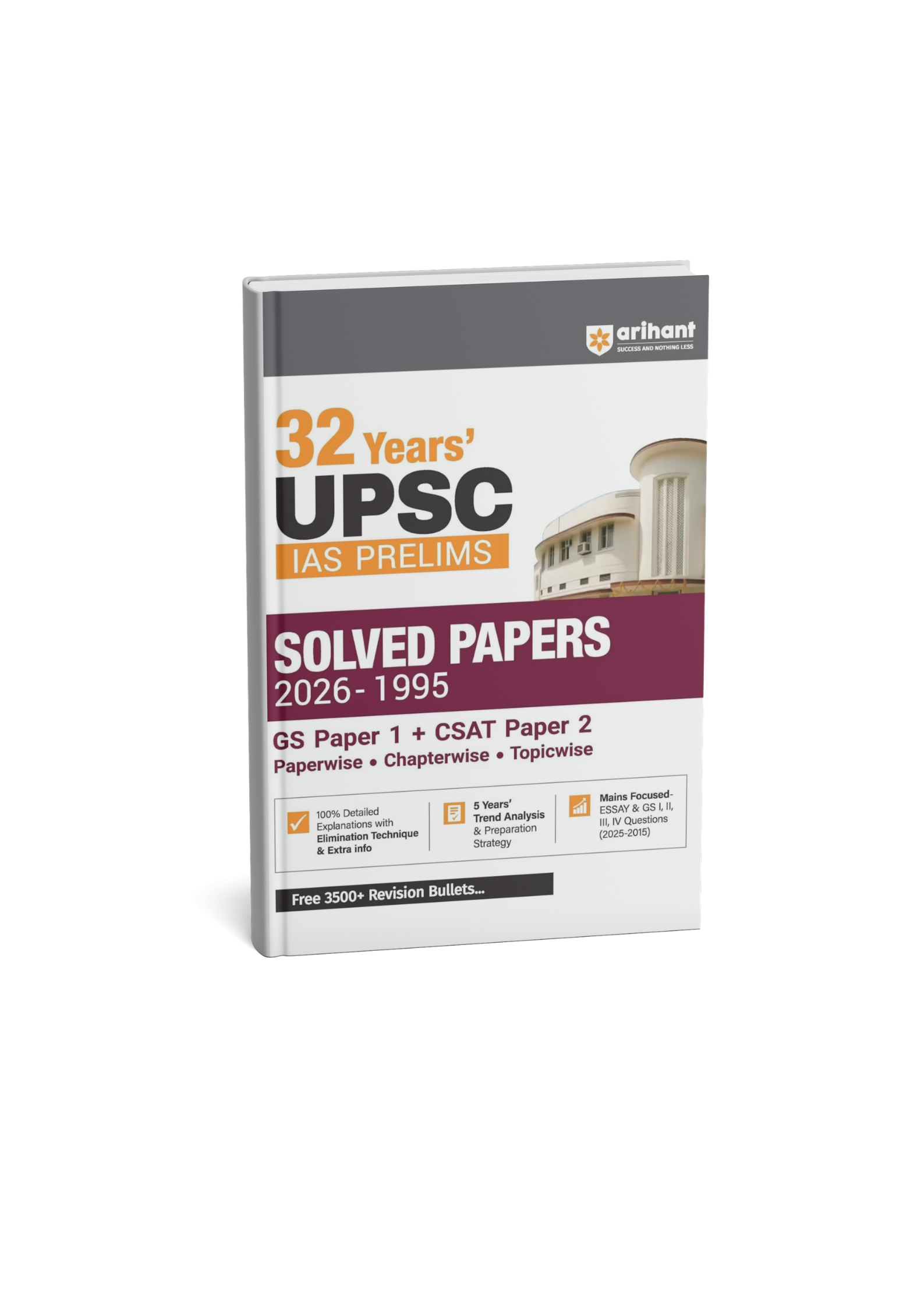 Arihant 32 Years UPSC IAS Prelims Solved Papers 2026–1995 (English Medium)