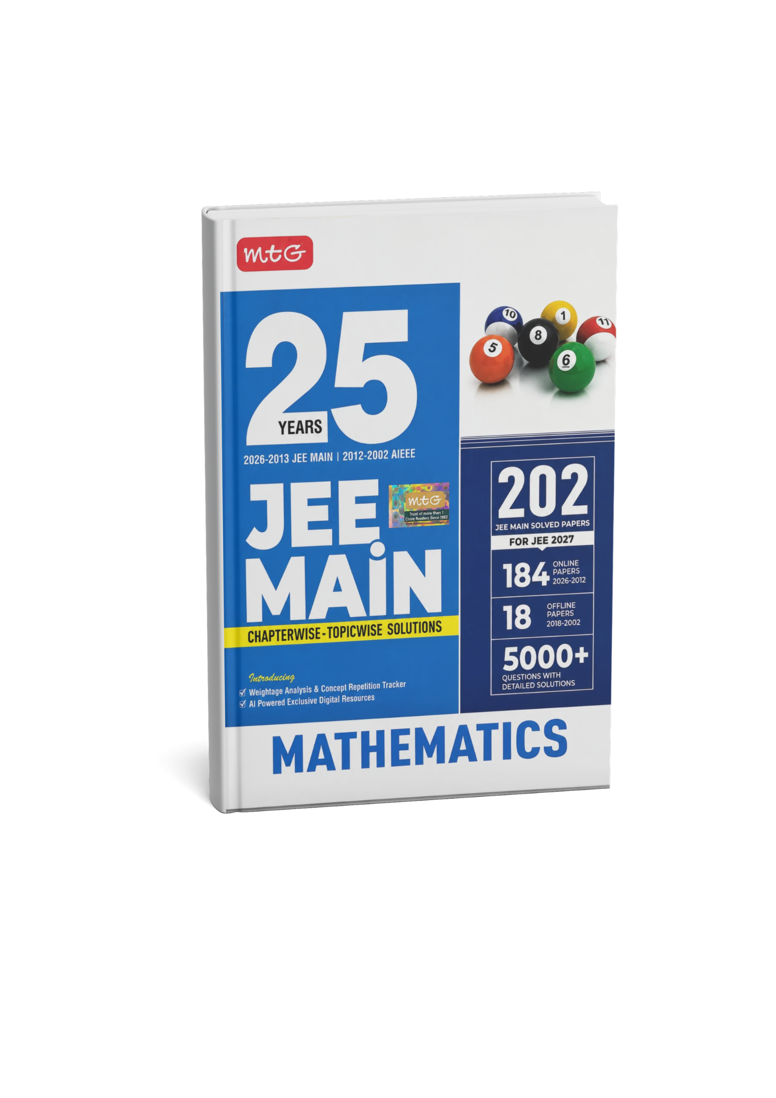 MTG 25 Years JEE Main Mathematics Chapterwise & Topicwise Solutions (2026–2027) Edition (English Medium)
